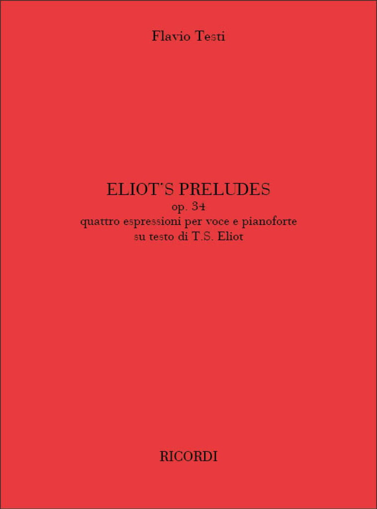 Eliot'S Preludes Op. 34.